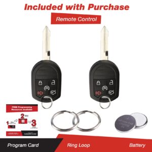 KeylessOption Keyless Entry Remote Control Fob Uncut Blank Ignition Car Key Remote Start for CWTWB1U793 (Pack of 2)