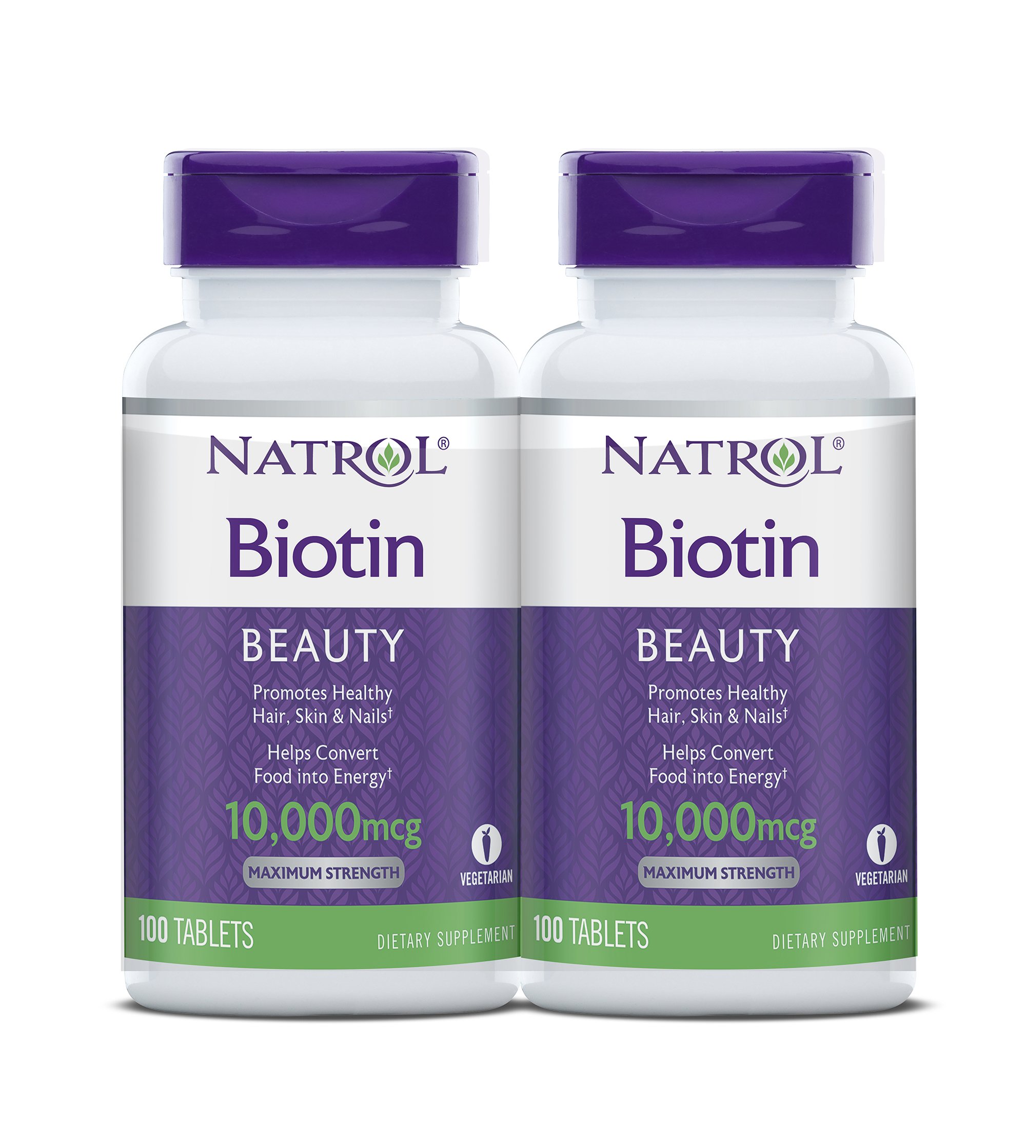 Natrol Biotin Beauty Tablets Promotes Healthy Hair Skin and Nails Helps Support Energy Metabolism Helps Convert Food Into Energy Maximum Strength 10000mcg, Multi, 200 Count