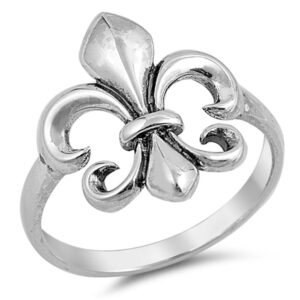 Fleur De Lis Cute Ring New .925 Sterling Silver Band Size 6