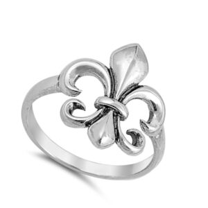 Fleur De Lis Cute Ring New .925 Sterling Silver Band Size 7