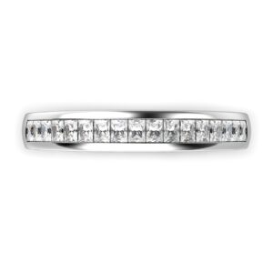 Metal Factory Sz 7 Sterling Silver Baguette CZ Half Eternity 3MM Cubic Zirconia Ring