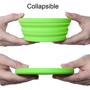 Ecoart Silicone Expandable Collapsible Bowl for Travel Camping Hiking (Green(S))