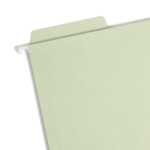 Smead FasTab Hanging Fastener File Folder with SafeSHIELD Fasteners, 1/3-Cut Built-in Tab, Letter Size, Moss, 18 per Box (65120)