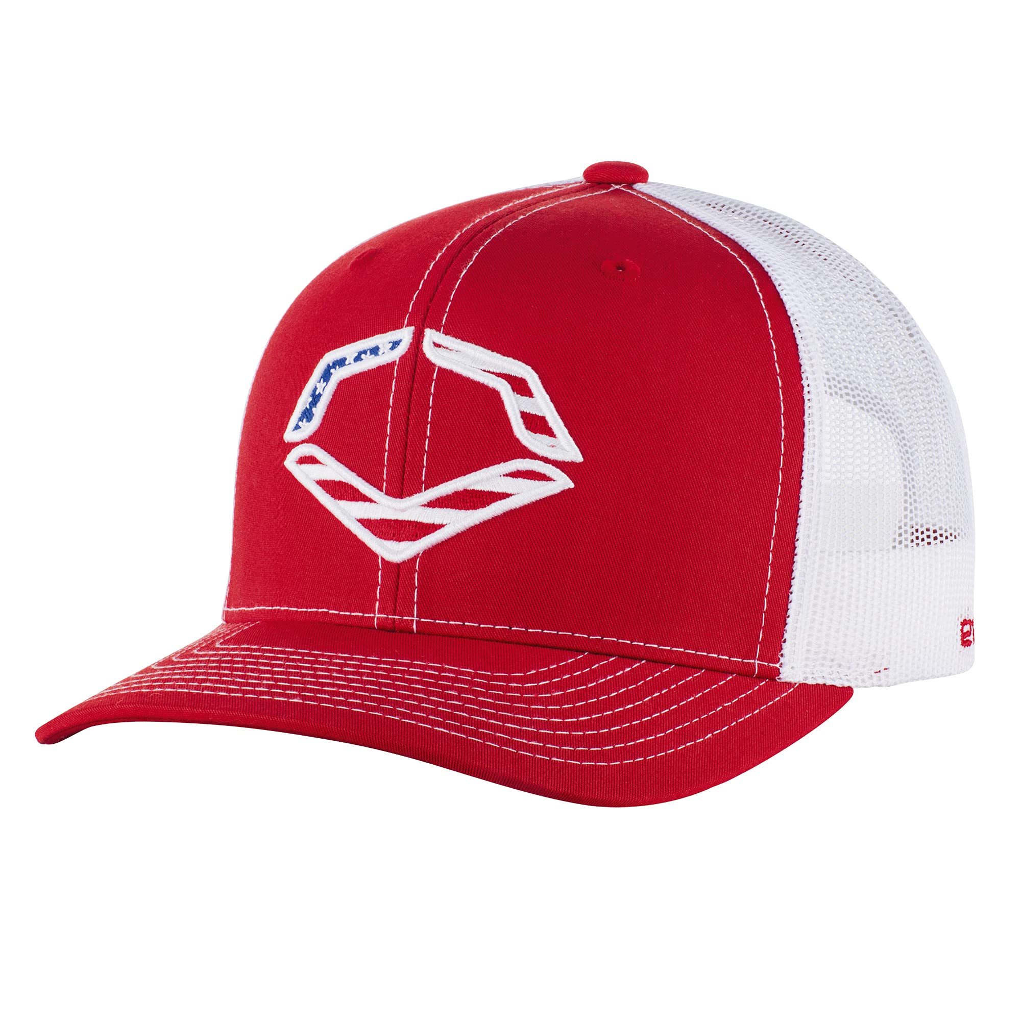 EvoShield Mens USA Snapback Trucker, Red/White