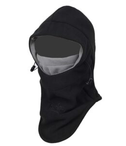 purjoy multipurpose use thermal warm fleece balaclava hood police swat ski bike wind stopper full face mask hats neck warmer outdoor winter sports snowboarding cap (black+grey)