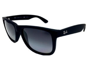 ray-ban rb4165 justin 55mm black w/ grey gradient polarized sunglasses, 55 mm