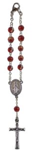 cathedral art january/garnet birthstone car rosary