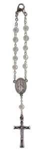 cathedral art april/crystal birthstone car rosary