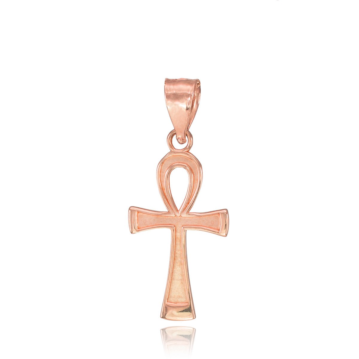 10k Rose Gold Egyptian Ankh Cross Charm Pendant