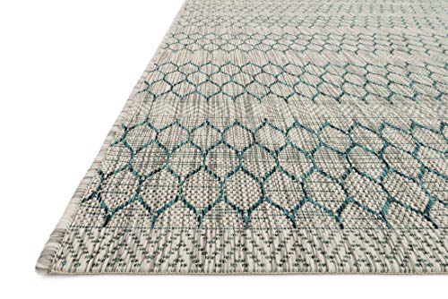 Loloi Isle Collection IE-01 Grey/Teal 5'-3" x 7'-7" Area Rug