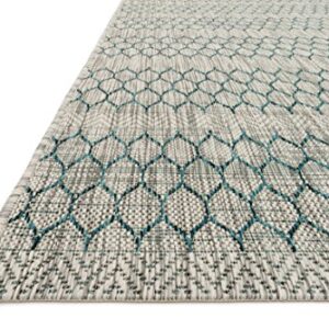 Loloi Isle Collection IE-01 Grey/Teal 5'-3" x 7'-7" Area Rug