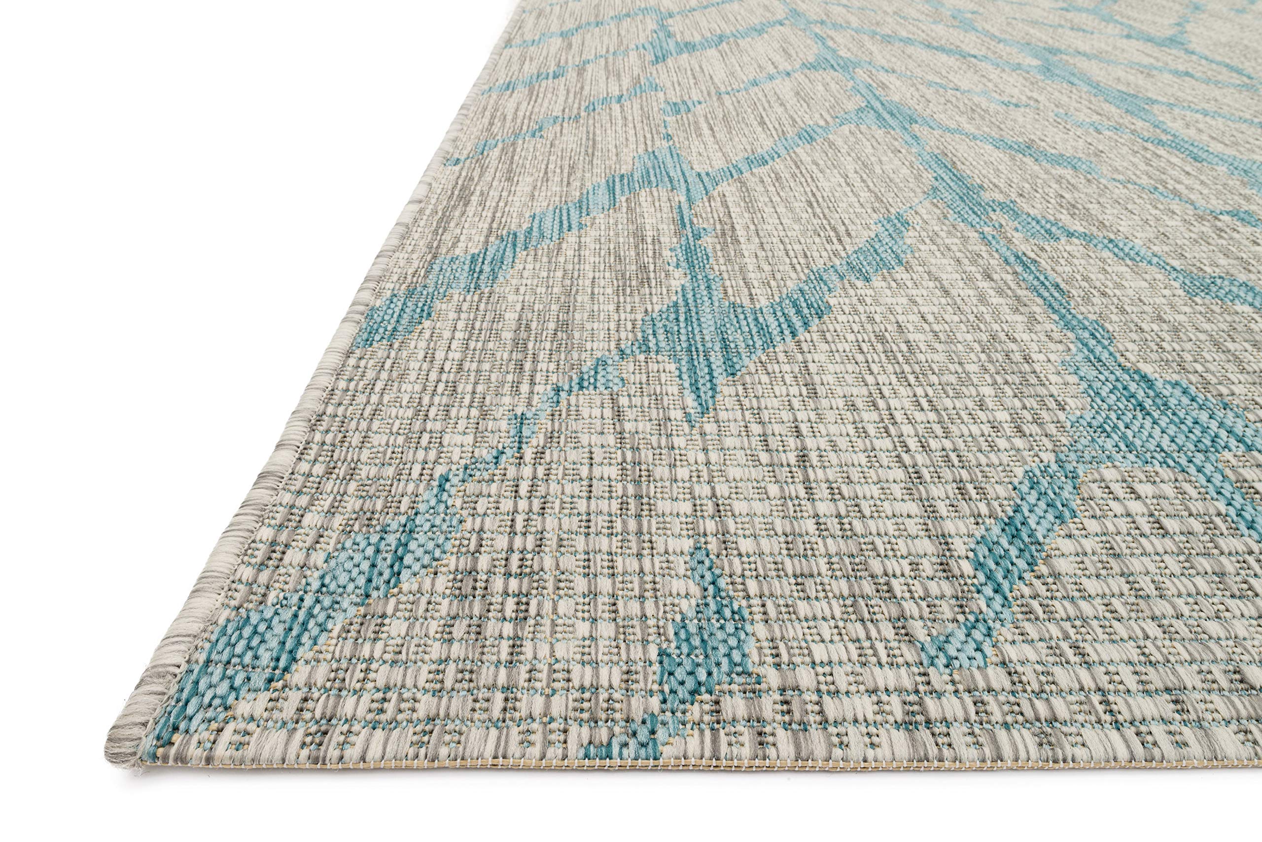 Loloi Isle Collection IE-02 Mist/Aqua 5'-3" x 7'-7" Area Rug