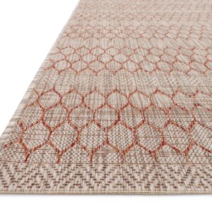 Loloi Isle Collection IE-01 Beige/Rust 7'-10" x 10'-9" Area Rug