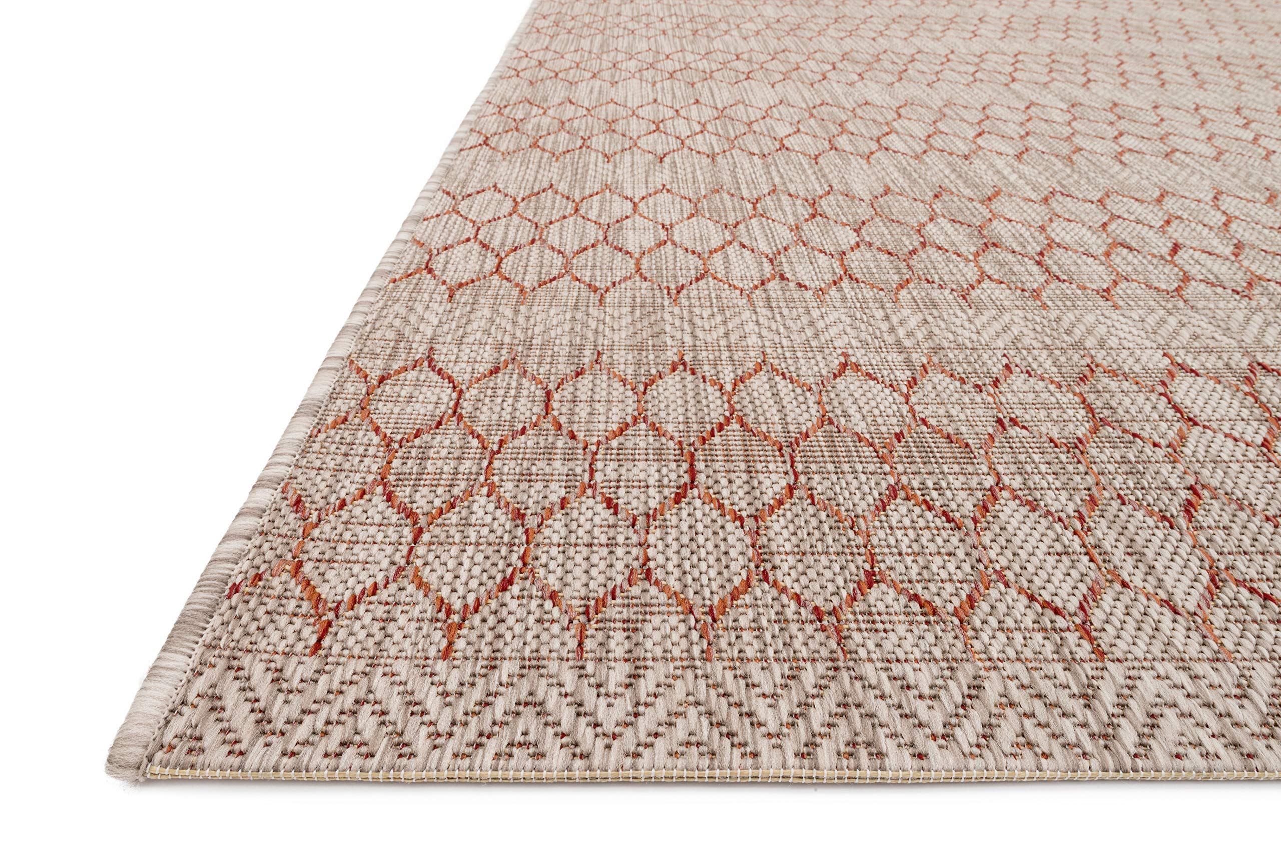 Loloi Isle Collection IE-01 Beige/Rust 7'-10" x 10'-9" Area Rug