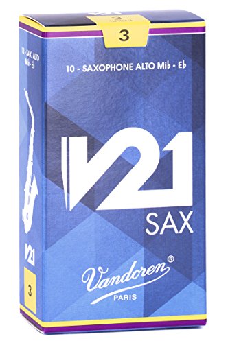 Vandoren SR813 Alto Saxophone V21 Reeds Strength 3; Box of 10