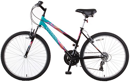 TITAN Trail 21-speed Suspension Women's Mountain Bike, 17-Inch Frame, Black and Teal