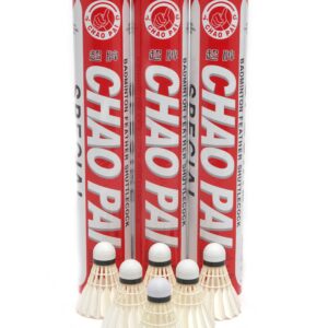 CHAOPAI Red 77 Goose Feather Badminton Shuttlecocks 2 doz