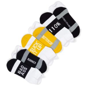 gone for a run inspirational athletic running socks - one size fits most - set of 3 pairs - multicolored (adrenaline runner)