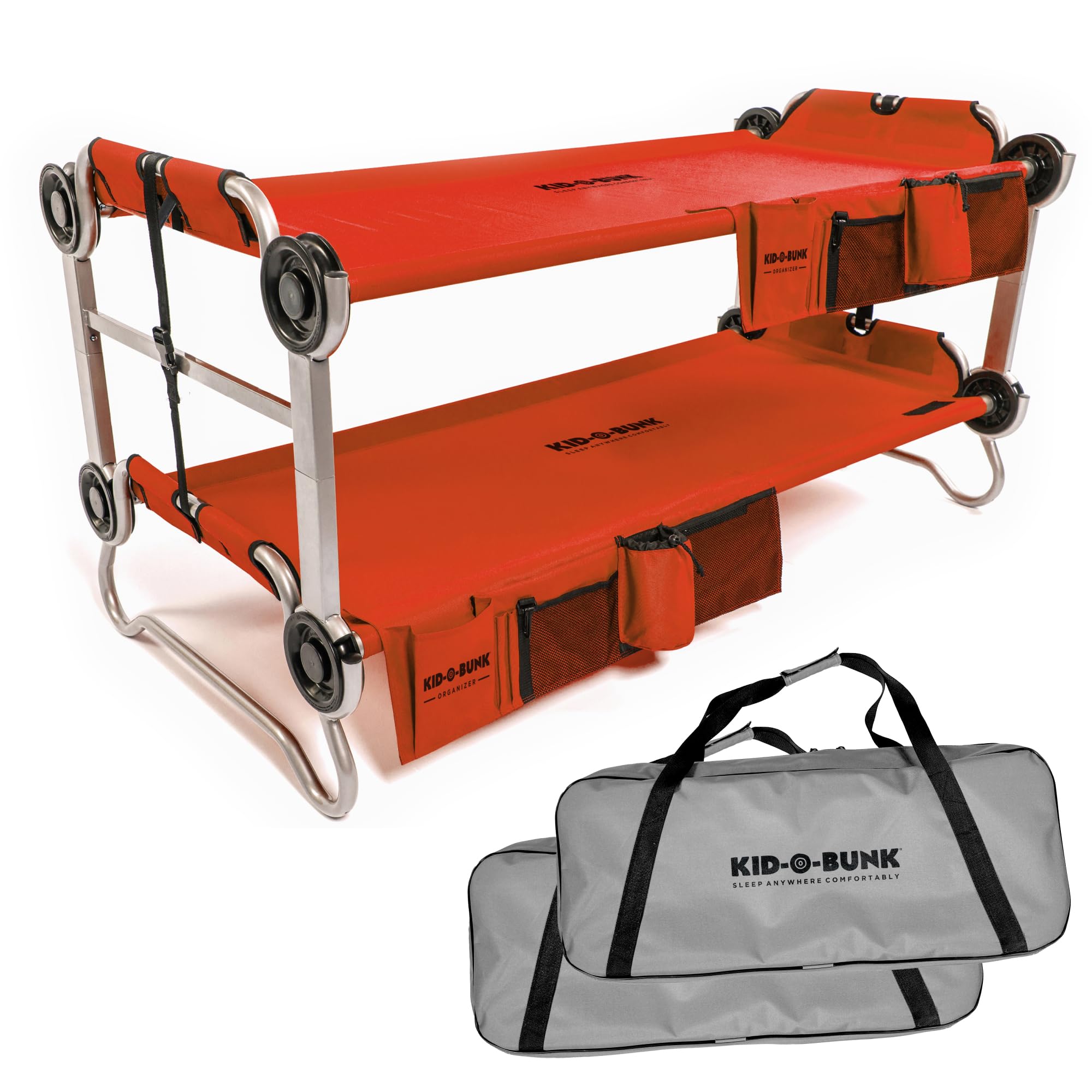 Disc-O-Bed Kid-O-Bunk with 2 Side Organizers, Red