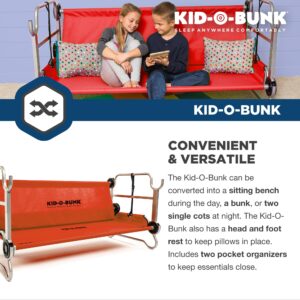 Disc-O-Bed Kid-O-Bunk with 2 Side Organizers, Red