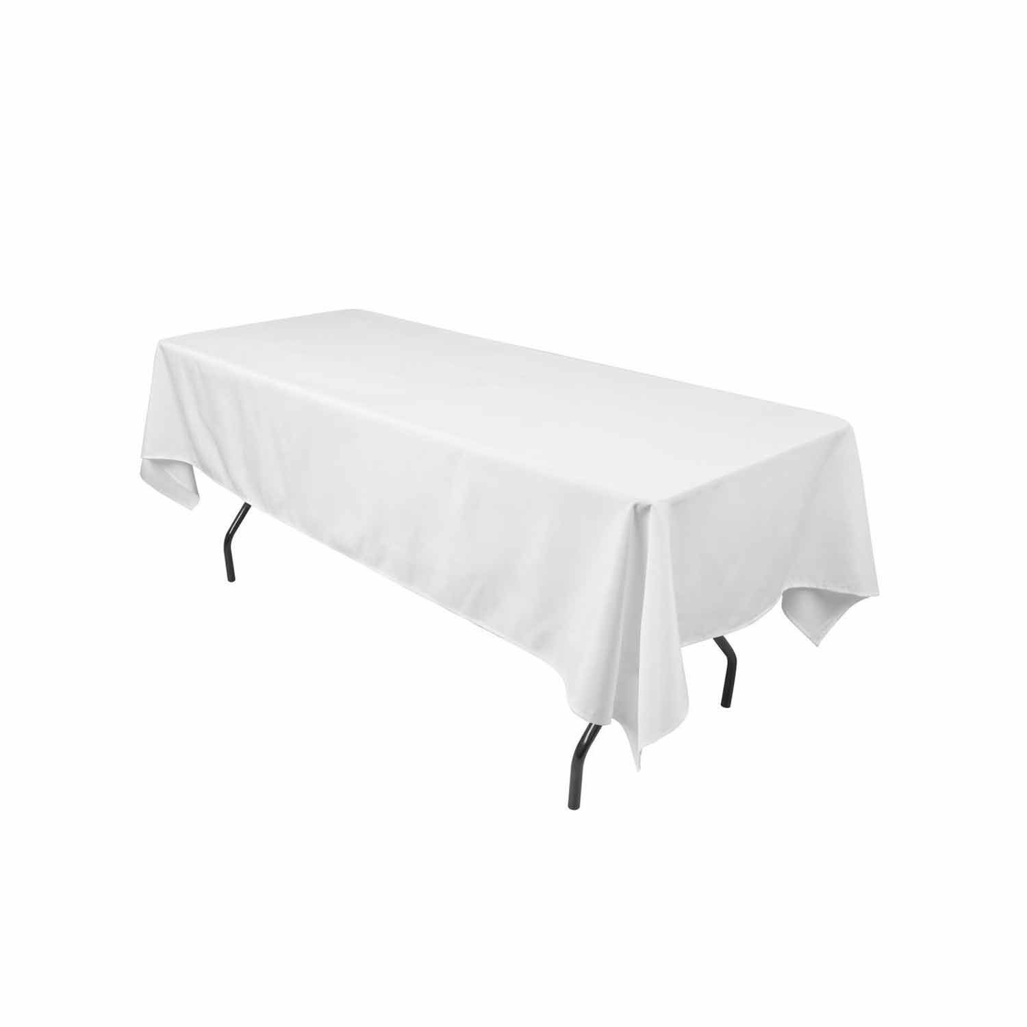 New Creations Fabric & Foam Inc 60" Wide by 120" Long Rectangular Polyester Poplin Tablecloth, White