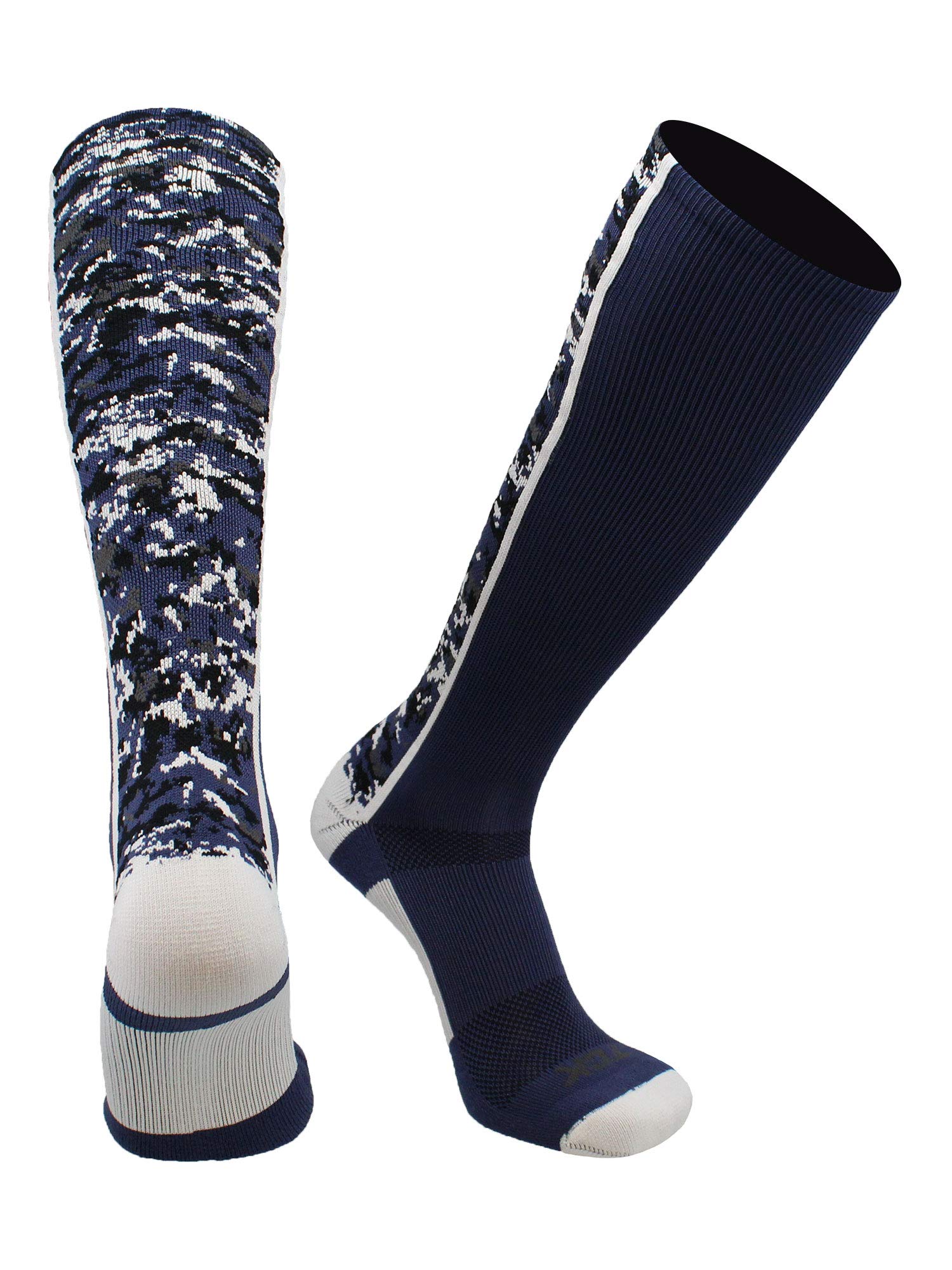 TCK Digital Camo OTC Socks (Navy/White, Large)