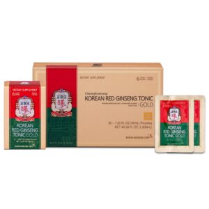 CheongKwanJang [Korean Red Ginseng Tonic Gold Asian Panax Ginseng Extract Tonic- 30 Drink Pouches