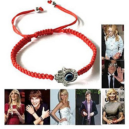 Omonic MAYMII·HOME 6 pcs Lucky Hamsa Red String Line Kabbalah Bracelets Bracelet Bangle Braided String Cord and Rotating Evil Eye Hamsa Hand - Jewish Amulet Pendant Jewelry for Success and Lucky