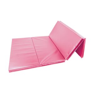 IncStores 2 Inch Thick Mat for Gymnastics | Foldable Vinyl-Covered Foam Exercise Mat Made to Help You Tumble, Cheer, Dance, Stretch, and Jump in Comfort and Style | 4'x8', Pink