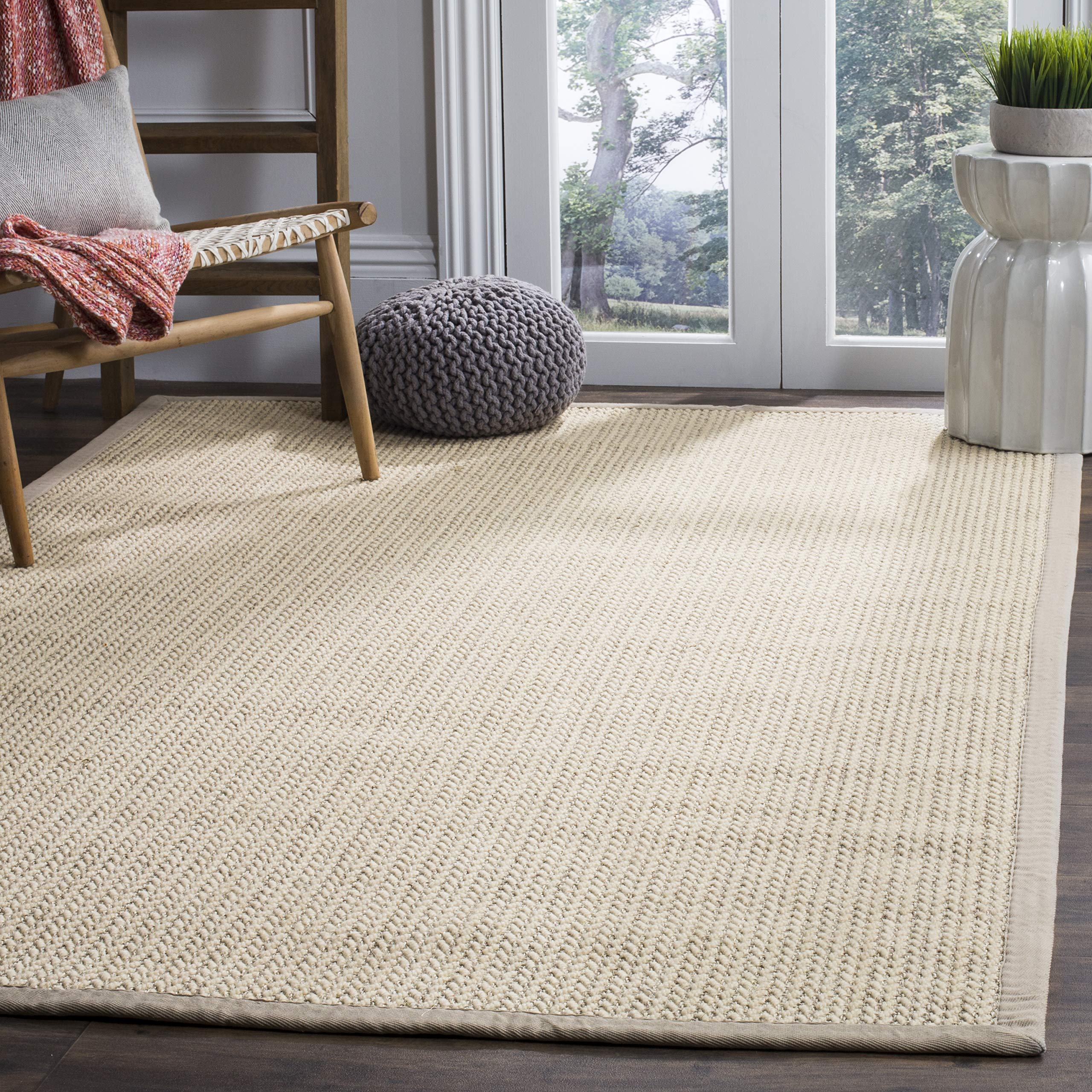 SAFAVIEH Natural Fiber Collection Area Rug - 8' x 10', Light Grey, Sisal Design, Easy Care, Ideal for High Traffic Areas in Living Room, Bedroom (NF475C)