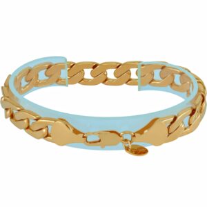 LIFETIME JEWELRY 11mm Flat Cuban Link Chain Bracelet for Men & Women 24k Gold Plated (Gold, 8 inches)