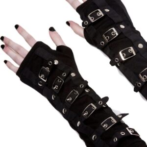 Pretty Attitude Goth Arm Warmers Buckle Armwarmer Gothic Gloves Emo Accessories