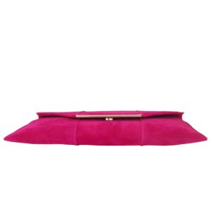 JNB Women's Faux Microsuede Envelope Clutch Fuchsia