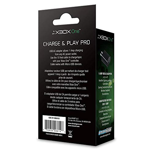 dreamGEAR Charge & Play Pro 10' Micro-USB Cable with Digital Cameras and MP3 Players - Xbox One