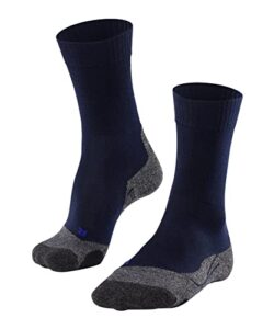 falke men's tk2 explore cool hiking socks, mid calf, medium padding, athletic, breathable quick dry, cooling, lyocell, blue (marine 6120), 9-10, 1 pair