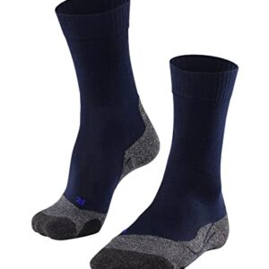 FALKE Men's TK2 Explore Cool Hiking Socks, Mid Calf, Medium Padding, Athletic, Breathable Quick Dry, Cooling, Lyocell, Blue (Marine 6120), 9-10, 1 Pair