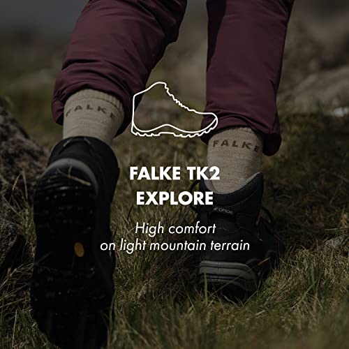 FALKE Men's TK2 Explore Cool Hiking Socks, Mid Calf, Medium Padding, Athletic, Breathable Quick Dry, Cooling, Lyocell, Blue (Marine 6120), 9-10, 1 Pair