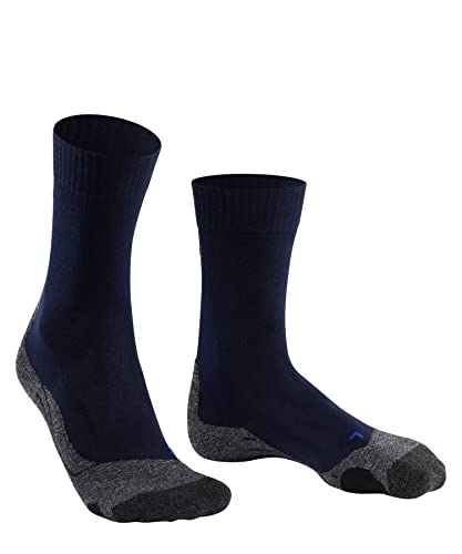 FALKE Men's TK2 Explore Cool Hiking Socks, Mid Calf, Medium Padding, Athletic, Breathable Quick Dry, Cooling, Lyocell, Blue (Marine 6120), 9-10, 1 Pair