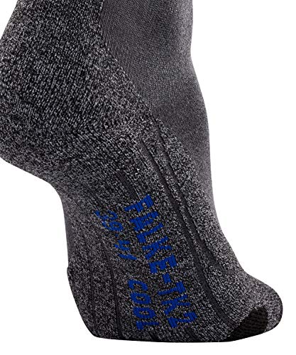 FALKE Women's TK2 Explore Cool Hiking Socks, Mid Calf, Medium Padding, Breathable Quick Dry, Cooling, Lyocell, Grey (Asphalt Melange 3180), 5-6, 1 Pair