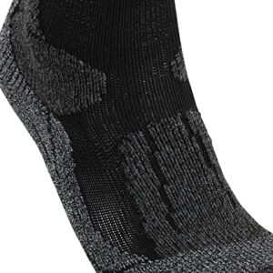 FALKE Men's TK1 Adventure Cool Hiking Socks, Crew, Thick Padding, Cooling, Athletic, Breathable Quick Dry, Lyocell, Black (Black-Mix 3010), 12.5-13.5, 1 Pair