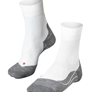 FALKE Men's RU4 Endurance Running Socks, Mid Calf, Medium Cushion, Athletic, Breathable Quick Dry, Organic Cotton, White (White-Mix 2020), 10.5-11.5, 1 Pair