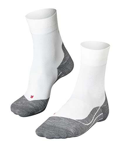 FALKE Men's RU4 Endurance Running Socks, Mid Calf, Medium Cushion, Athletic, Breathable Quick Dry, Organic Cotton, White (White-Mix 2020), 10.5-11.5, 1 Pair