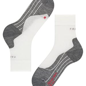 FALKE Men's RU4 Endurance Running Socks, Mid Calf, Medium Cushion, Athletic, Breathable Quick Dry, Organic Cotton, White (White-Mix 2020), 10.5-11.5, 1 Pair