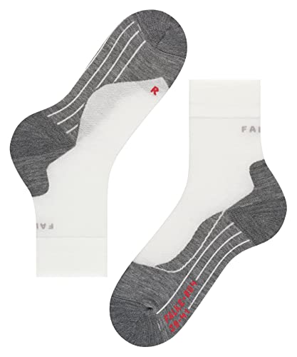 FALKE Men's RU4 Endurance Running Socks, Mid Calf, Medium Cushion, Athletic, Breathable Quick Dry, Organic Cotton, White (White-Mix 2020), 10.5-11.5, 1 Pair