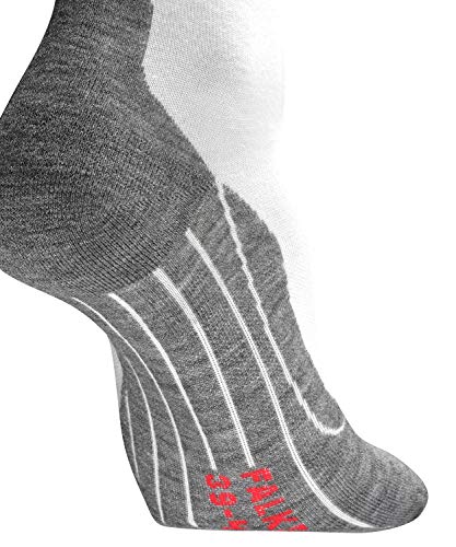 FALKE Men's RU4 Endurance Running Socks, Mid Calf, Medium Cushion, Athletic, Breathable Quick Dry, Organic Cotton, White (White-Mix 2020), 10.5-11.5, 1 Pair