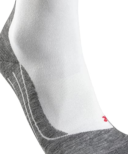 FALKE Men's RU4 Endurance Running Socks, Mid Calf, Medium Cushion, Athletic, Breathable Quick Dry, Organic Cotton, White (White-Mix 2020), 10.5-11.5, 1 Pair