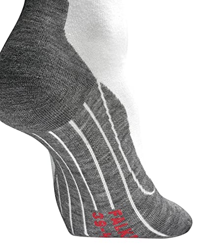 FALKE Men's RU4 Endurance Running Socks, Mid Calf, Medium Cushion, Athletic, Breathable Quick Dry, Organic Cotton, White (White-Mix 2020), 10.5-11.5, 1 Pair