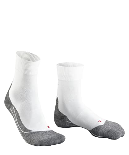 FALKE Men's RU4 Endurance Running Socks, Mid Calf, Medium Cushion, Athletic, Breathable Quick Dry, Organic Cotton, White (White-Mix 2020), 10.5-11.5, 1 Pair