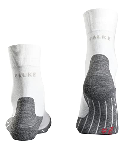 FALKE Men's RU4 Endurance Running Socks, Mid Calf, Medium Cushion, Athletic, Breathable Quick Dry, Organic Cotton, White (White-Mix 2020), 10.5-11.5, 1 Pair