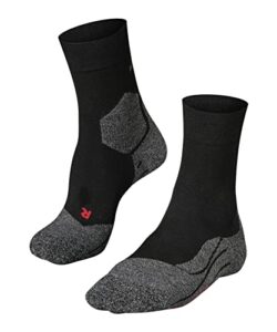 falke men's ru3 comfort running socks, mid calf, thick cushion, anatomic fit, breathable quick dry, organic lyocell, black (black-mix 3010), 9-10, 1 pair